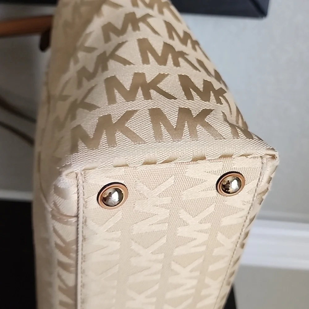 Michael Kors Monogramed Canvas Medium Size Tote/Shoulder Bag